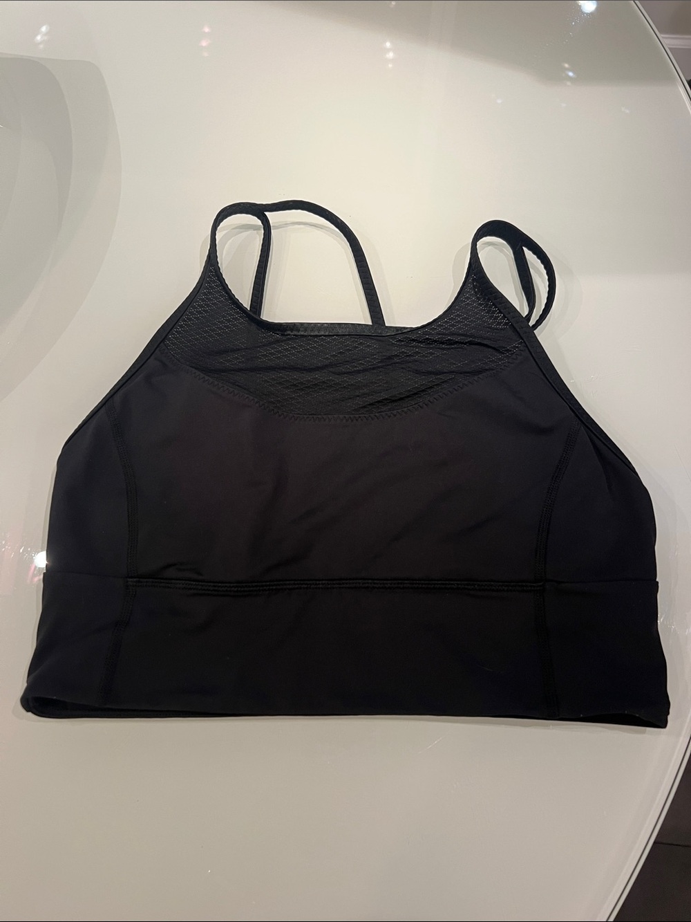 lululemon athletica Black High-Neck Mesh Yoke Sports Bra
